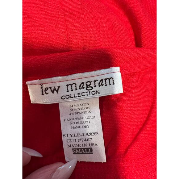 Lew Magram Collection Red Bodycon Slip Rayon Blend Dress Built In Bra Small JL - Picture 8 of 9